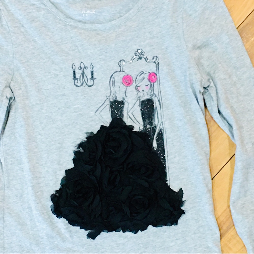 TCP long sleeve tee black lace dress shirt